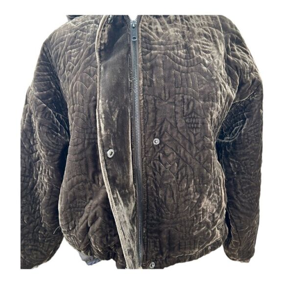 Silence + Noise | UO Velour Quilted Velvet Hooded Jacket | M/L - Picture 6 of 12